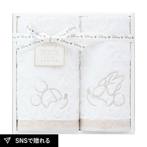 ディズニー プレミアム エターナリー フェイス1P・ゲストタオル1P（ホワイト）