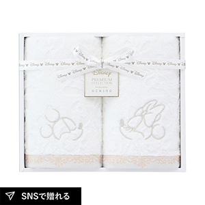 ディズニー プレミアム エターナリー フェイスタオル2P（ホワイト）