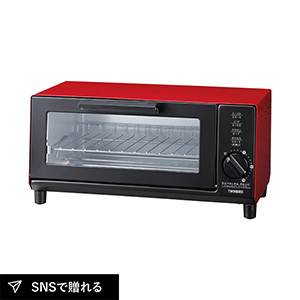 ツインバード オーブントースター（レッド）
