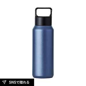 DECO+ 真空ステンレス炭酸ボトル 600ml（ネイビー）