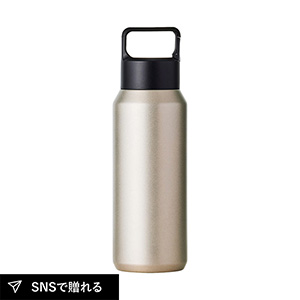 DECO+ 真空ステンレス炭酸ボトル 600ml（シャンパンゴールド）