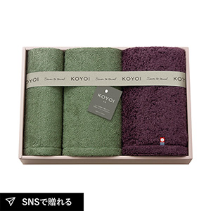 KOYOI〈今宵〉 日本製 今治・泉州 フェイスタオル1P・ハンドタオル1P