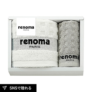 レノマ フェイスタオル1P・タオルハンカチ1P