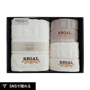 リーガル/スクエア バスタオル1P・フェイスタオル：34×80cm・ウォッシュタオル1P