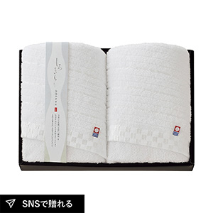 しろきらり フェイスタオル2P