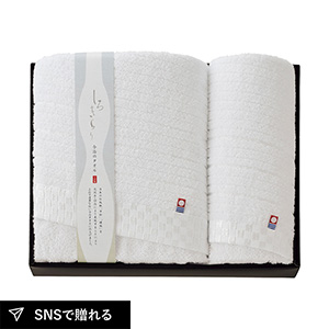 しろきらり バスタオル1P・フェイスタオル1P
