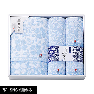 今治タオルブランド はなみずき バスタオル1P・フェイスタオル1P・ウォッシュタオル2P