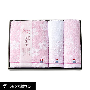 咲染桜 バスタオル1P・フェイスタオル1P・ウォッシュタオル1P