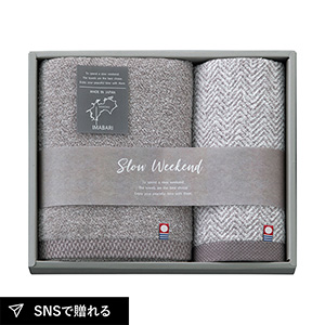SLOW WEEKEND フェイスタオル1P・ハンドタオル1P