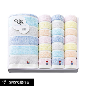カラーレイズ バスタオル1P・ウォッシュタオル1P・フェイスタオル2P
