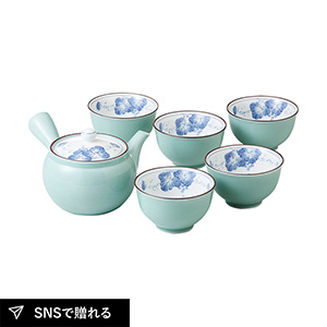 波佐見焼 掛分ぶどう M急須茶器揃