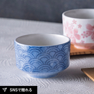 茶楽JAPAN　抹茶碗（青海波）木箱入