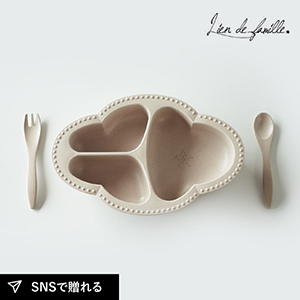 【Lien de famille】ビヤンマンジェ　ワンプレート食器3点セット(マカロンベージュ)