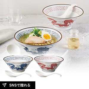 レトロラーメン鉢ペア レンゲセット