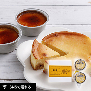 【送料無料】乳蔵 ベイクドチーズケーキとあいすプリン