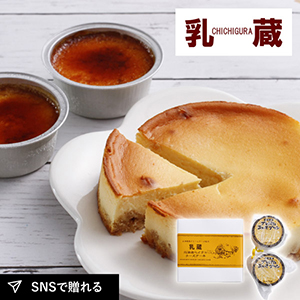 乳蔵 ベイクドチーズケーキとあいすプリン