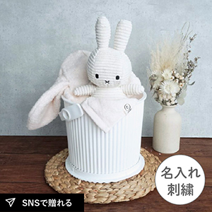 ミッフィー×選べる今治フード付きバスタオルの出産祝いギフトセット(Miffy ホワイト)