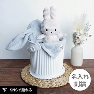 ミッフィー×選べる今治フード付きバスタオルの出産祝いギフトセット(Miffy ライトストーン)