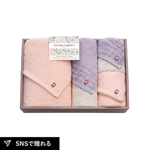 今治SAKURA GARDEN（サクラガーデン）　日本製　愛媛今治　バスタオル1P・フェイスタオル1P・ハンドタオル2P
