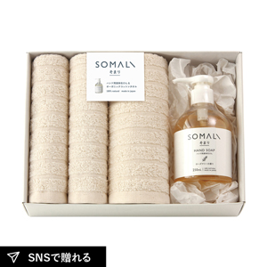 そまり ハンド用液体石けんとフェイスタオル1P・ハンドタオル2P