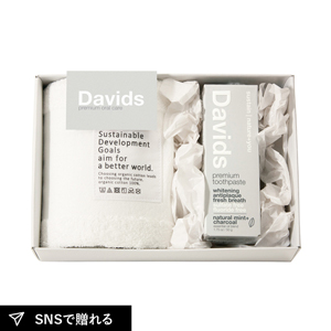 Davids〈チャコール〉 歯磨き粉とフェイスタオル1P