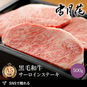 【送料無料】雪月花  黒毛和牛サーロインステーキ500g