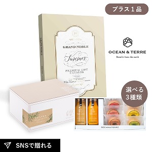 内祝いギフトセット ギフトボックス（カタログギフト グランノーブル シュレンヌ＋選べるスイーツ＆ドリンク）