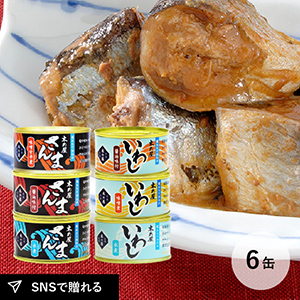 木の屋石巻水産　さんま缶詰(醤油味付け1缶/みそ甘辛煮1缶/水煮1缶)×いわし缶詰(醤油煮1缶/味噌煮1缶/水煮1缶)6缶セット