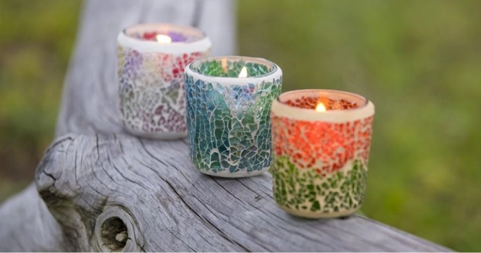 キャンドルグラス　モザイク（キャンドル付）