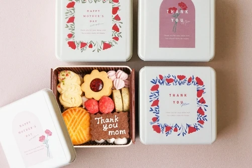 母の日限定クッキー缶 おしゃれなラッピング