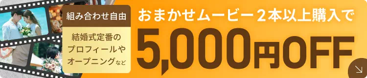 おまかせムービー２本購入で5,000円OFF