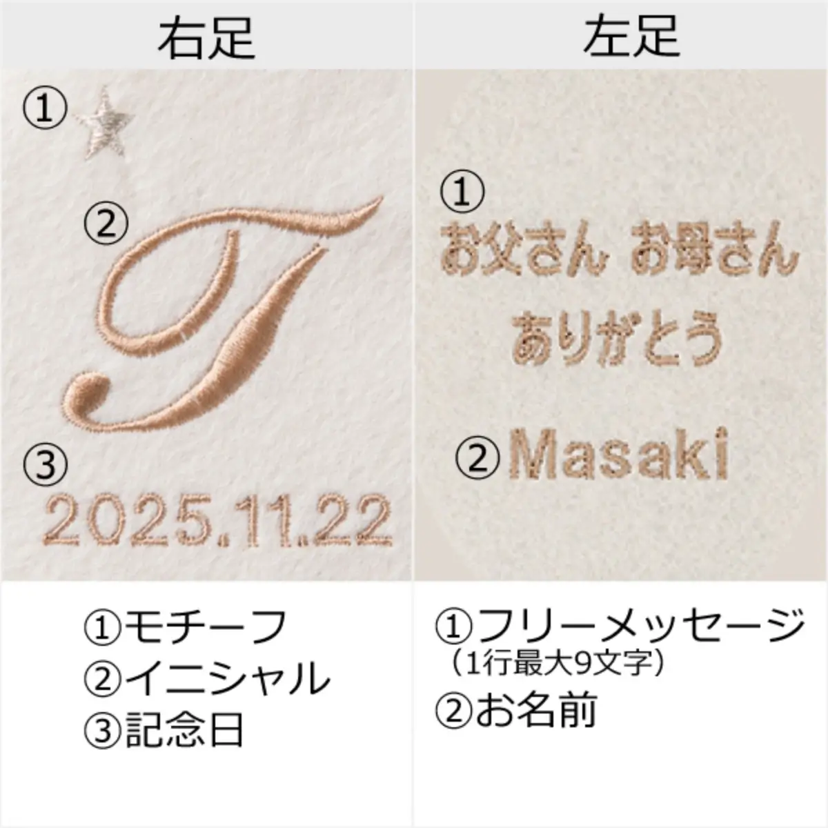 足裏刺繍タイプB