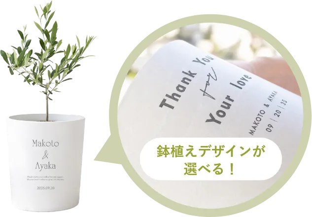鉢植えデザインが選べる！