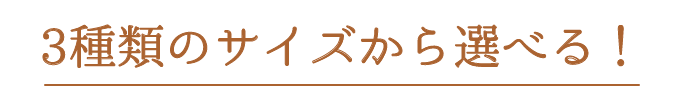 3種類のサイズから選べる！