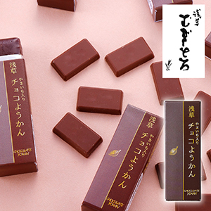 【送料無料】浅草むぎとろ やまいも入り チョコようかん 1個 