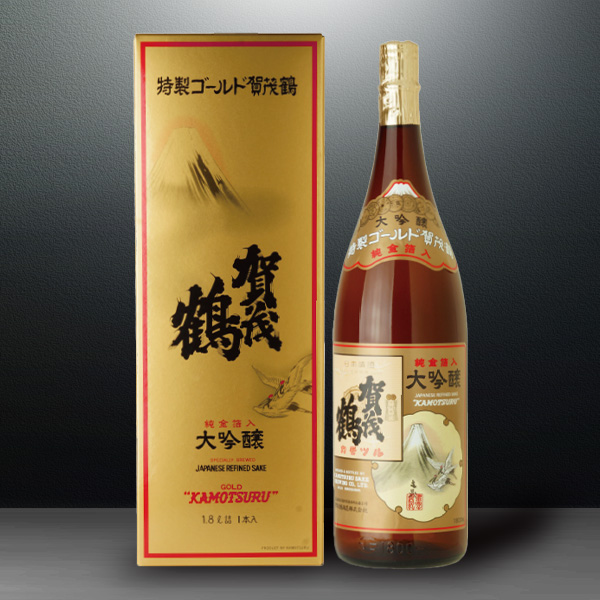 大吟醸 特製ゴールド賀茂鶴（2本セット箱入り） 純金箔入り - 日本酒