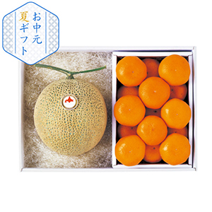 【送料無料】北海道産赤肉メロン･ハウスみかん詰合せ