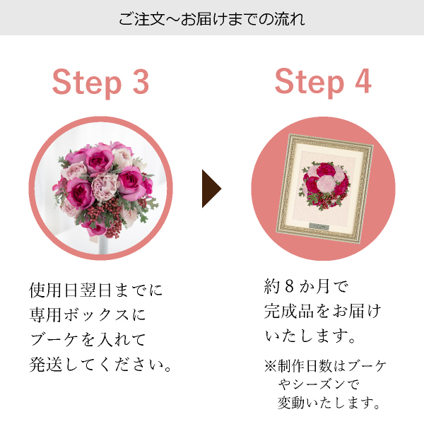 押し花ブーケ ロマンティックホワイトS 送料無料|結婚式 ウェルカムスペース・ 演出小物ならPIARY（ピアリー）