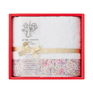 prima rosette using by LIBERTY FABRICS フェイスタオル（ピンク）