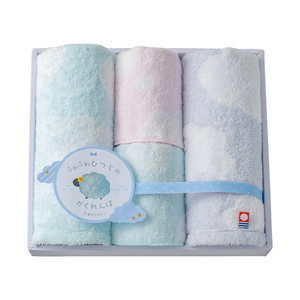 天使のふわもこ ふわふわひつじのかくれんぼ ウォッシュ2P・タオルハンカチ2P