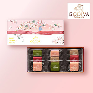 PIARY限定】GODIVA サブレショコラ 桜 (9個入) +Thank you 3P BOX