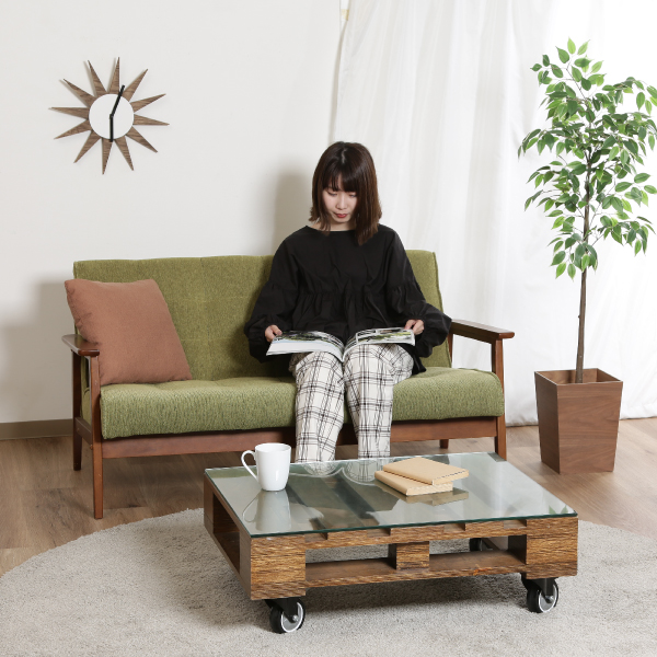 36%OFF】【送料無料】ファブリックソファ 2人掛け グリーン 36%OFF】【送料無料】ファブリックソファ 2人掛け グリーン
