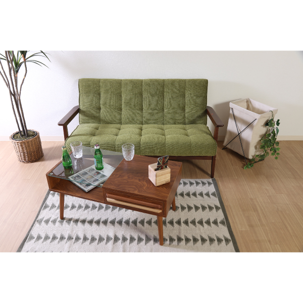 36%OFF】【送料無料】ファブリックソファ 2人掛け グリーン 36%OFF】【送料無料】ファブリックソファ 2人掛け グリーン