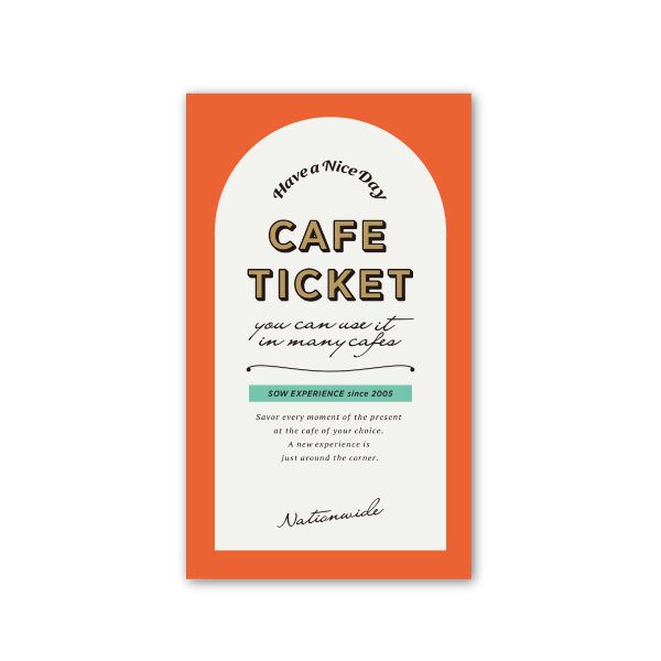 SOW EXPERIENCE カタログギフト【3000円コース】カフェチケット 全国版