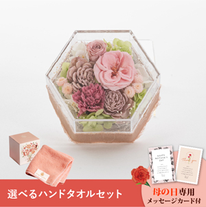 【送料無料】母の日フラワーギフト ミュー 選べるハンドタオルセット