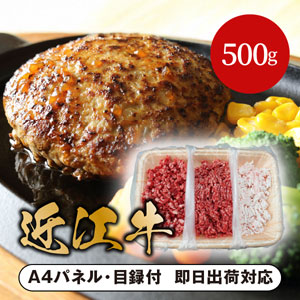 近江牛手づくりハンバーグ用ミンチセット【パネル・目録付】