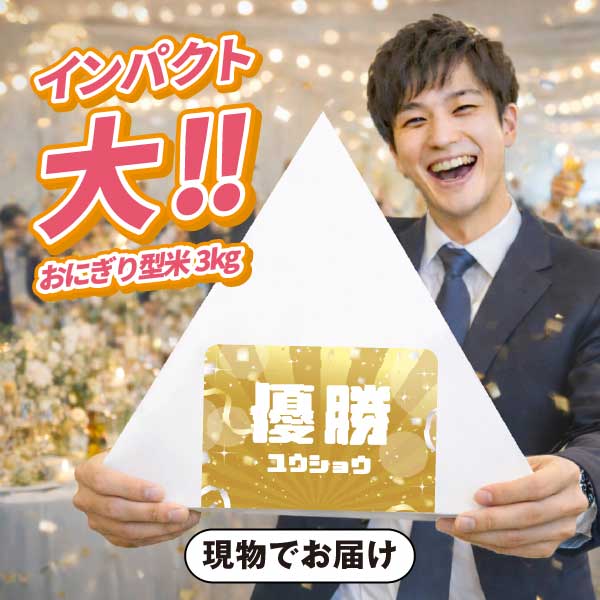 巨大おにぎり型！お米3kg 新潟産こしひかり 