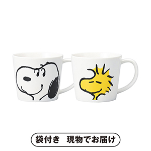 スヌーピー&ウッドストック スマイルフェイスペアマグセット