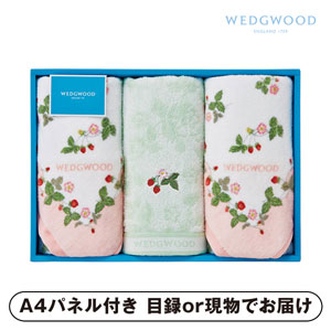 ウェッジウッド フェイスタオル3P（ピンク）【パネル・目録付】