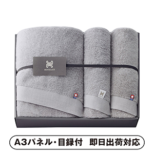今治タオル HOTELIST バス1P・フェイスタオル2P（グレージュ）【パネル・目録付】